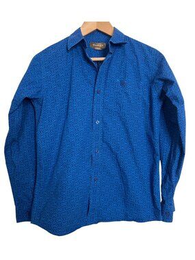 Ariat Boys Brushwich Classic 14/16 Button Up Shirt Long Sleeve Directoire Blue E
